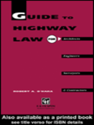 cover image of Guide to Highway Law for Architects, Engineers, Surveyors and Contractors